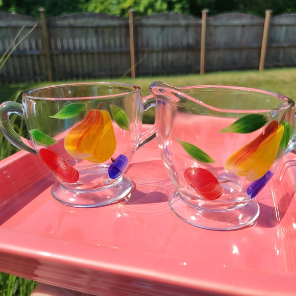 Painted Fruit Cream & Sugar Salt & Pepper ~ 1960s ~ Gay Fad ~ Bartlett Collins ? - Picture 3 of 10